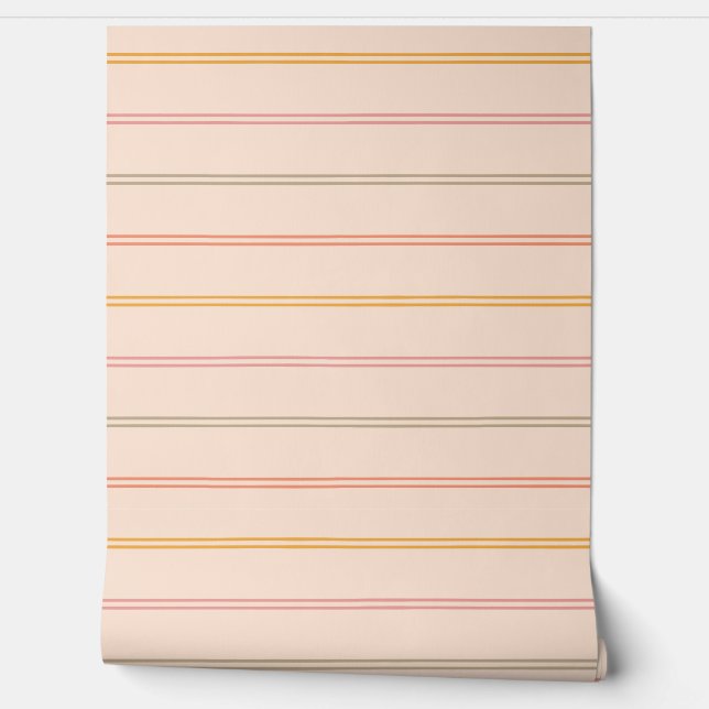 Pastelstrepen Behang (Afrollen)