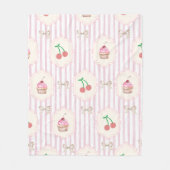 Pastelstrepen Waterverf cupcakes Roze achtergrond Fleece Deken (Voorkant)