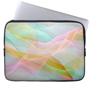 Pastelsymfonie van zwevende dunne linten laptop sleeve