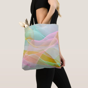 Pastelsymfonie van zwevende dunne linten tote bag