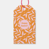 pasteltakken - oranje en roze Pasen Cadeaulabel (Voorkant)