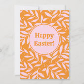  pasteltakken - oranje en roze Pasen Feestdagenkaart (Voorkant)