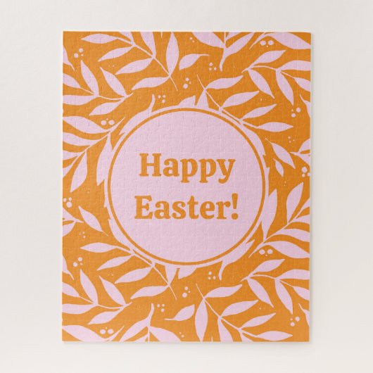  pasteltakken - oranje en roze Pasen Legpuzzel (Verticaal)