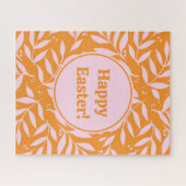  pasteltakken - oranje en roze Pasen Legpuzzel (Horizontaal)