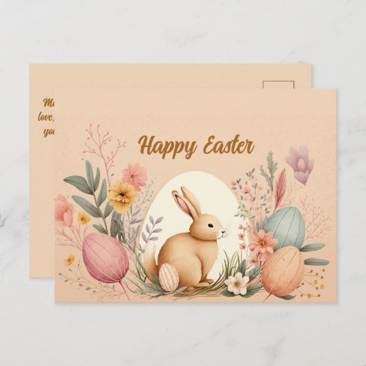 Pasteltangerinekleuren voor briefkaarten met snell (Voorkant / Achterkant)