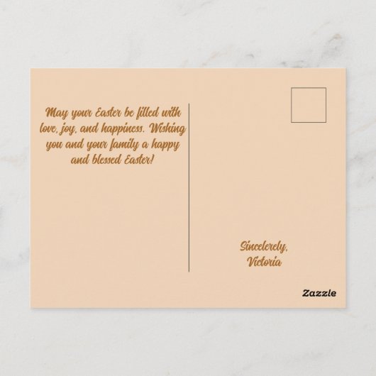 Pasteltangerinekleuren voor briefkaarten met snell (Achterkant)