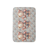 Pastelteddybeer die bloem vasthoudt die overalls d badmat (Voorkant Verticaal)