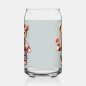 Pastelteddybeer die bloem vasthoudt die overalls d blikvorm glas (Links)