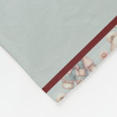 Pastelteddybeer die bloem vasthoudt die overalls d fleece deken (Hoek)