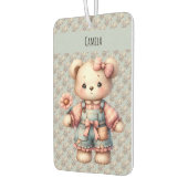 Pastelteddybeer die bloem vasthoudt die overalls d luchtverfrisser (Links)