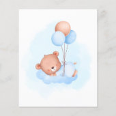 Pastelteddybeer met ballonbudget baby shower (Achterkant)