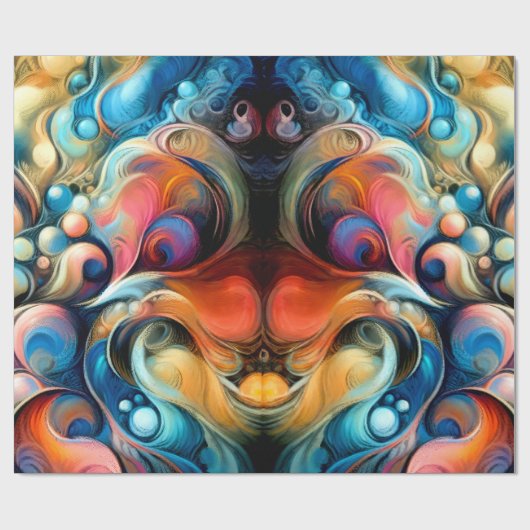 Pasteltekening Abstract Bubble Biologisch Kleurrij Cadeaupapier (Vlak)