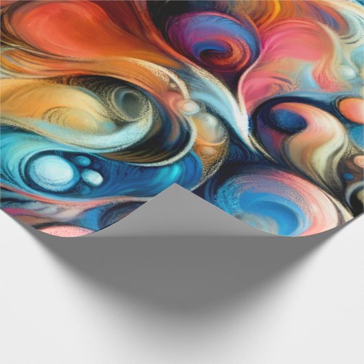 Pasteltekening Abstract Bubble Biologisch Kleurrij Cadeaupapier (Hoek)