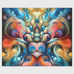 Pasteltekening Abstract Bubble Biologisch Kleurrij Cadeaupapier