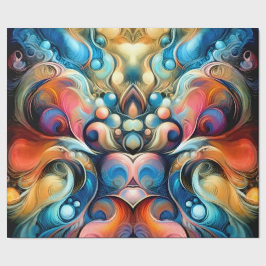 Pasteltekening Abstract Bubble Biologisch Kleurrij Cadeaupapier (Zoom)