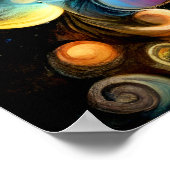 Pasteltekening Abstract Bubble Biologisch Kleurrij Poster (Hoek)