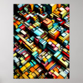 Pasteltekening Abstract Dimensionaal Verticaal Poster (Voorkant)