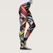 Pasteltekening Abstracte Dimensionale Geometrisch Leggings (Rechts)