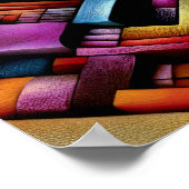 Pasteltekening Abstracte Dimensionale Geometrisch Poster (Hoek)