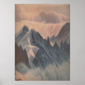  pasteltekening eerie mountainglacier poster (Voorkant)