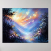 Pasteltekening Hemels Landschap Poster (Voorkant)