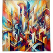 Pasteltekening Ingewikkelde Abstracte Ontwerp Douchegordijn (Voorkant)