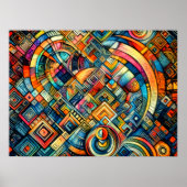 Pasteltekening Kleurrijk Abstract Ontwerp Poster (Voorkant)