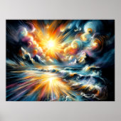 Pasteltekening Mysterieuze Kosmos Poster (Voorkant)
