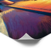 Pasteltekening Roadside Diner en Auto Poster (Hoek)