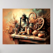 pasteltekening  stilleven boerderij poster (Voorkant)