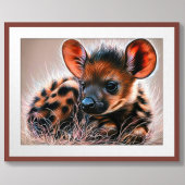 Pasteltekening van babyhyena poster