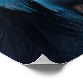 Pasteltekening van Chinese rood-gekroonde kranen Poster (Hoek)