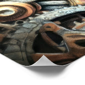 Pasteltekening van Cogs Gears Steampunk Poster (Hoek)