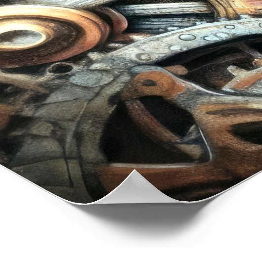 Pasteltekening van Cogs Gears Steampunk Poster (Hoek)