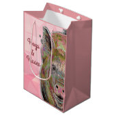 Pasteltekening van Cute Piggy Hogs en Kisses Medium Cadeauzakje (Voorkant Gekanteld)
