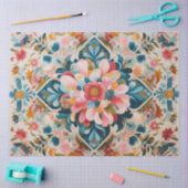 Pasteltekening van een bloemenpatroonblok tissuepapier (Craft)