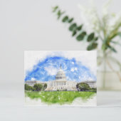Pasteltekening van het Capitool in de Verenigde St Briefkaart (Staand voorkant)