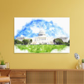 Pasteltekening van het Capitool in de Verenigde St Canvas Afdruk (Insitu (Woonkamer))