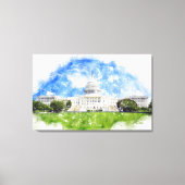 Pasteltekening van het Capitool in de Verenigde St Canvas Afdruk (Voorkant)