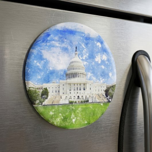 Pasteltekening van het Capitool in de Verenigde St Magneet