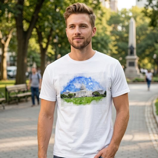 Pasteltekening van het Capitool in de Verenigde St T-shirt