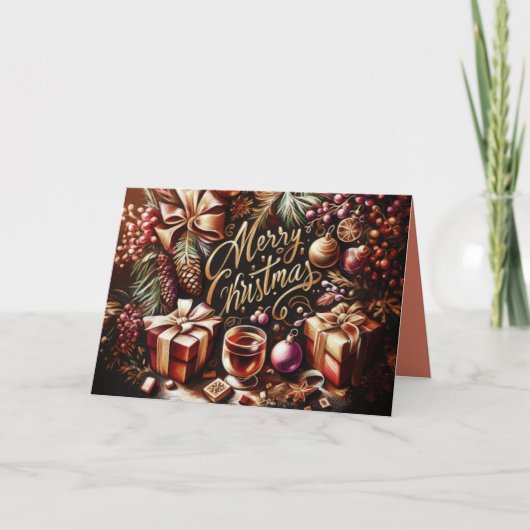 Pasteltekening van Kerstmis Muisvaal Kaart (Voorkant)