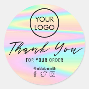 pasteltextuur bedankt klassieke ronde sticker