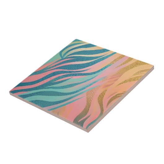 pasteltijgerstreep tegeltje (Zijkant)