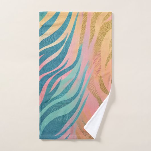 pasteltijgerstrepen bad handdoek (Handdoek)