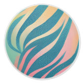 pasteltijgerstrepen keramische knop (Voorkant)