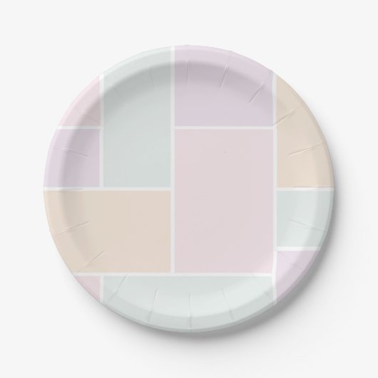 Pasteltint minimalistische verfstalen papieren bordje (Voorkant)