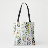 Pasteltinten aardetonen bladeren tote bag (Voorkant)