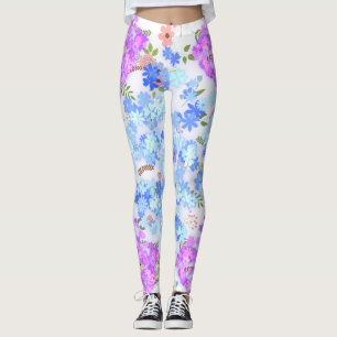 pasteltinten bloempatroon  leggings