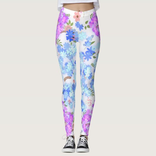 pasteltinten bloempatroon leggings (Voorkant)
